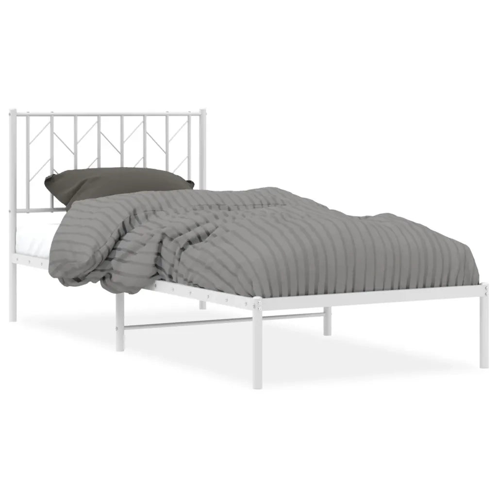 Giroletto con Testiera Metallo Bianco 90x200 cmcod mxl 85843