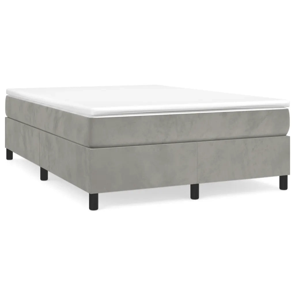 Giroletto a Molle con Materasso Grigio Chiaro 140x190cm Velluto 3144675