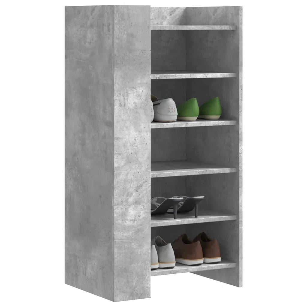 Scarpiera-Scaffale per scarpe Grigio Cemento 52x37,5x100 cm in Legno Multistrato