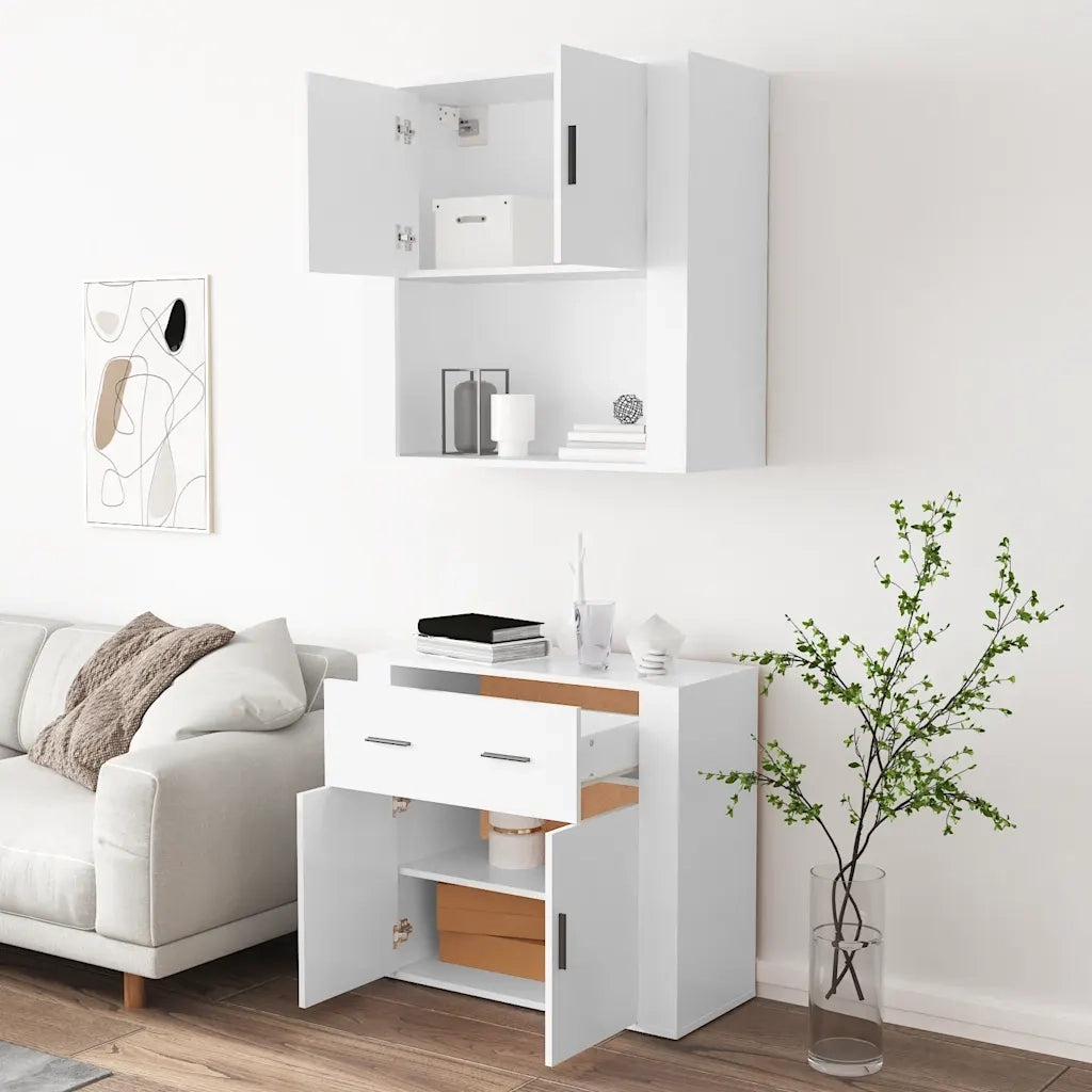 Credenza | Madia | Buffet da pranzo | Armadio da pranzo Bianca in Legno Multistrato