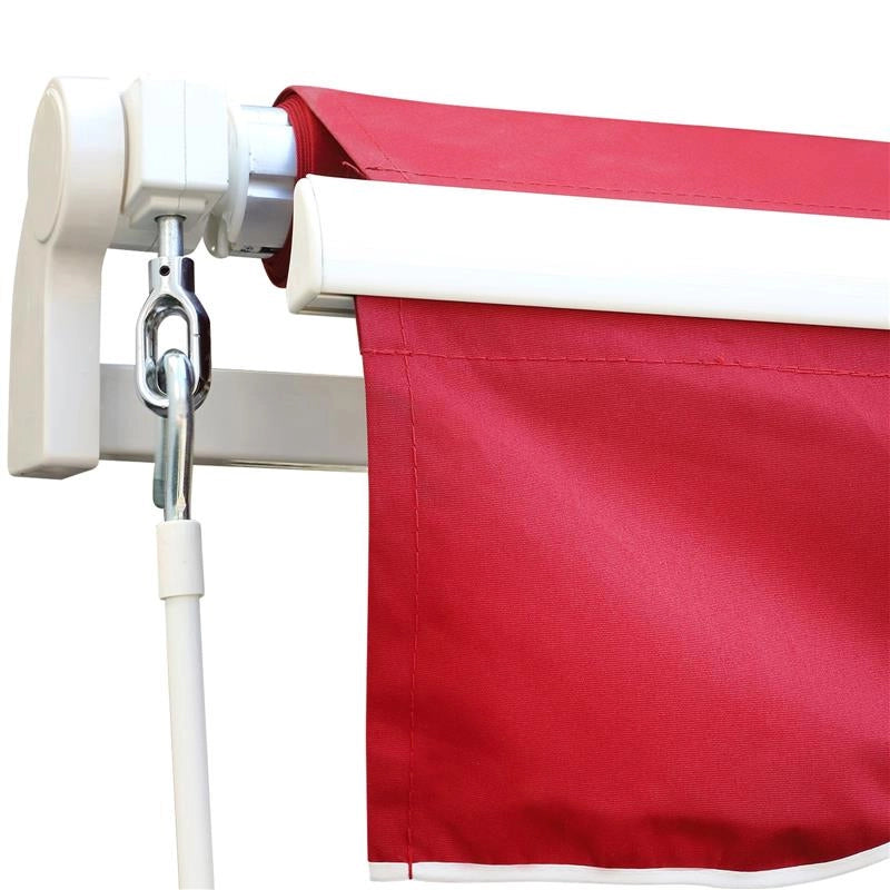 TENDA DA SOLE A MANOVELLA CON COPERTURA IMPERMEABILE 400 X 250 CM COLORE ROSSO