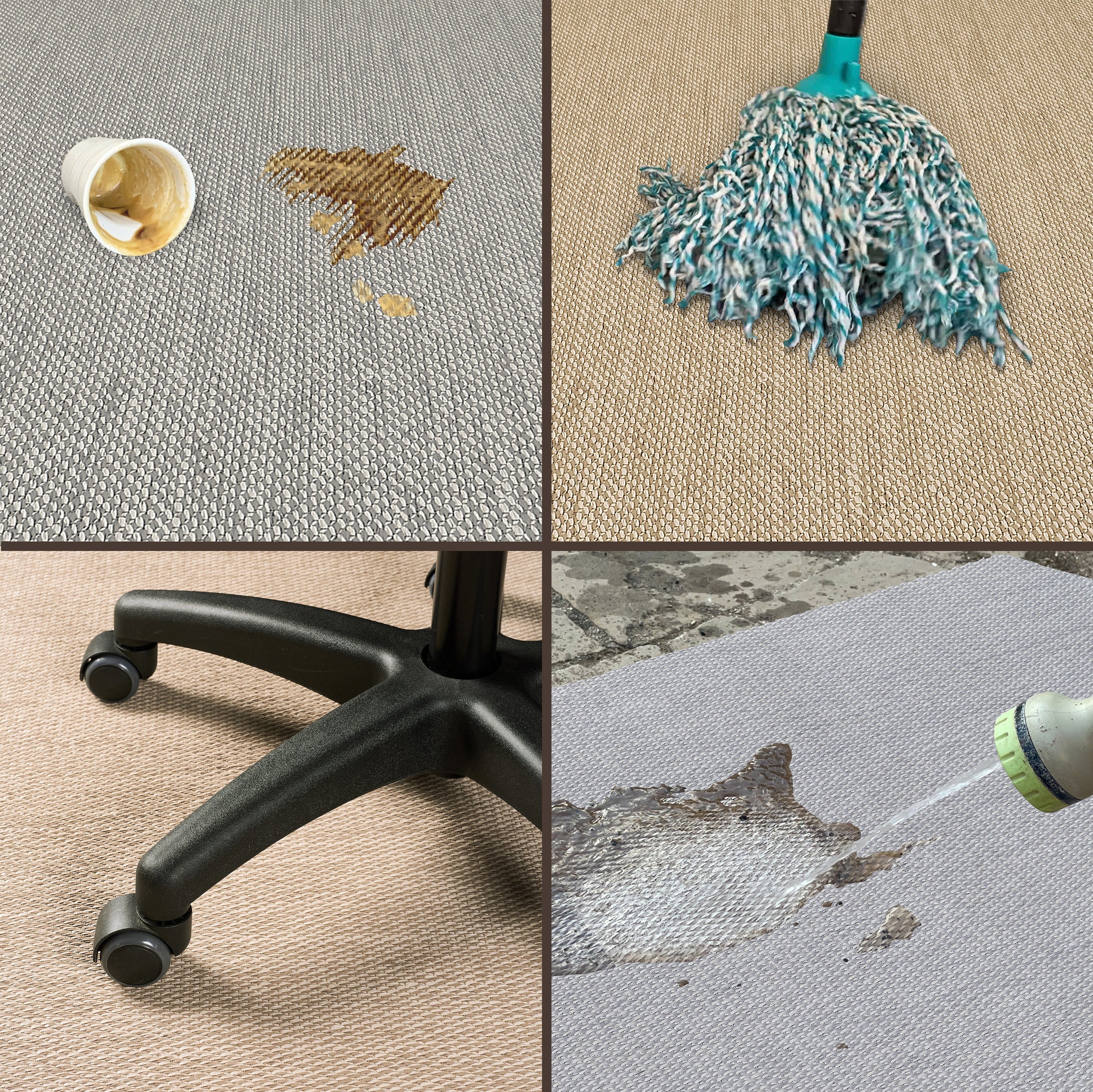 Tappeto vinilico di alta qualità marrone chiaro 200x600