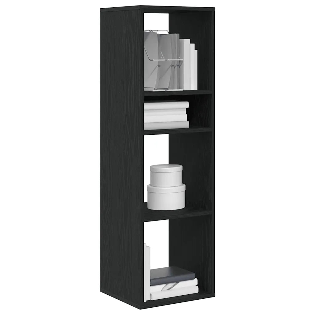 Libreria-Scaffale per Libri-Mobile di Stoccaggio Nera 34x31x112 cm in Legno Multistrato