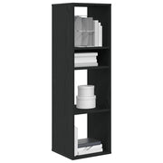 Libreria-Scaffale per Libri-Mobile di Stoccaggio Nera 34x31x112 cm in Legno Multistrato