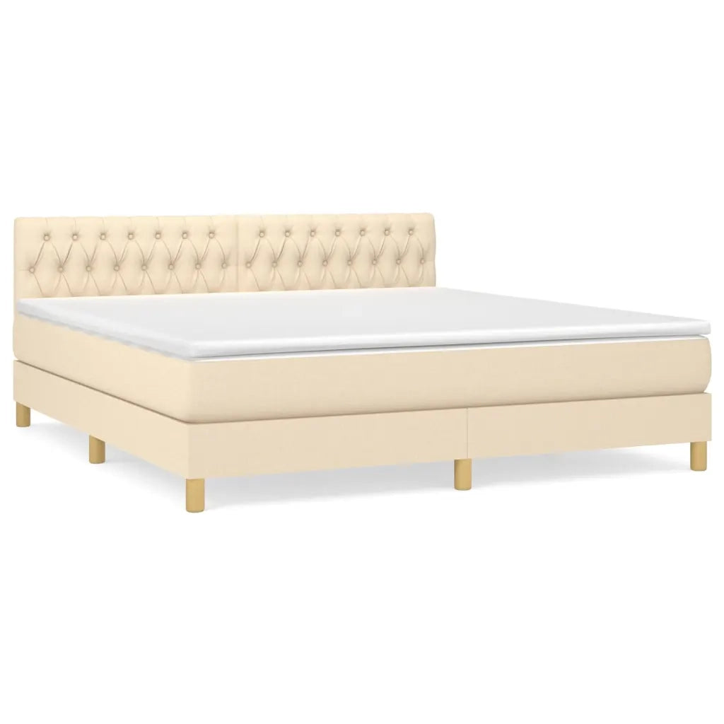 Giroletto a Molle con Materasso Crema 180x200 cm in Tessuto 3140878