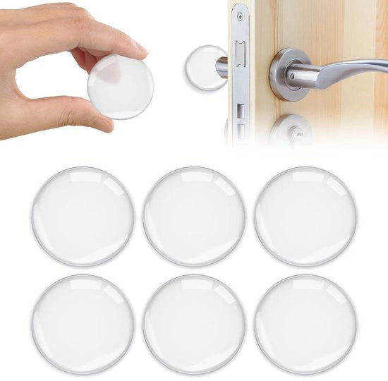 Pompe adesivi elastiche - Dampening per porte - Pads silenzianti - Translucidi - Piedini in gomma - Ideali per porte e mobili - Set da 6