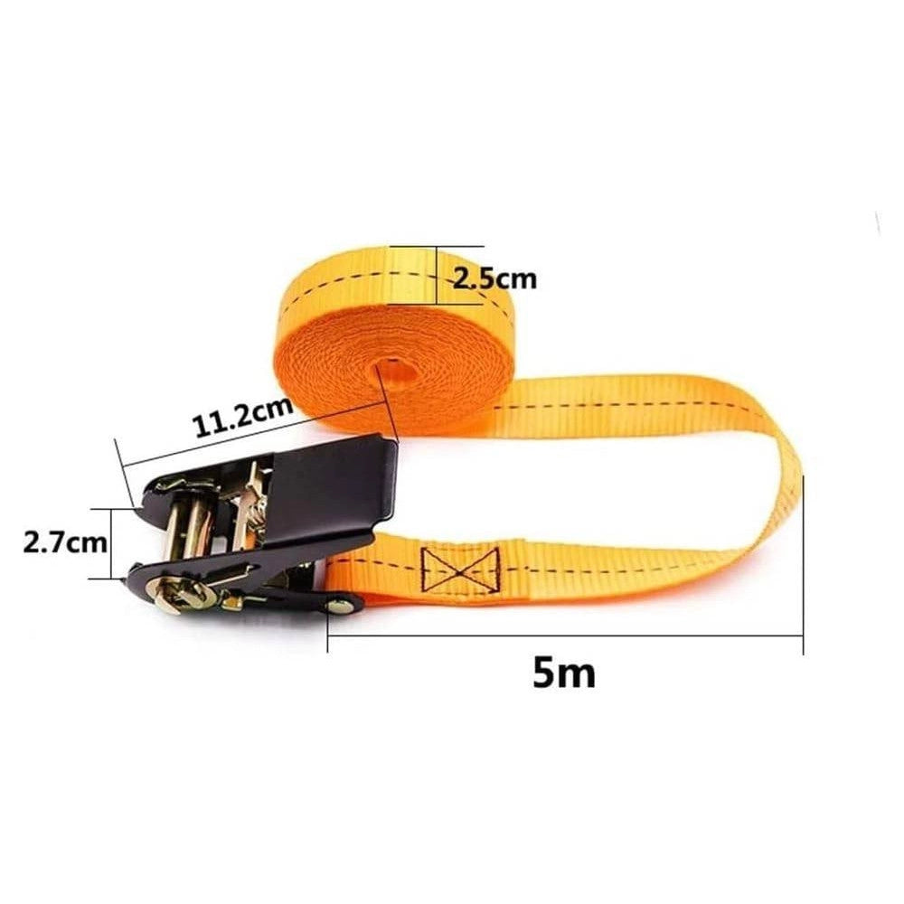 Trade Shop - Cinghia Di Ancoraggio Serraggio A Cricchetto Con Tenditore Senza Ganci 25mmx5mt -