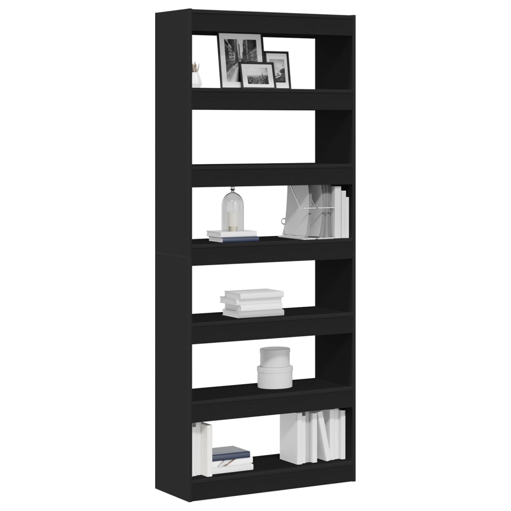 Libreria Nera Nera Legno 80 x 30 x 198 cm Scaffalatura