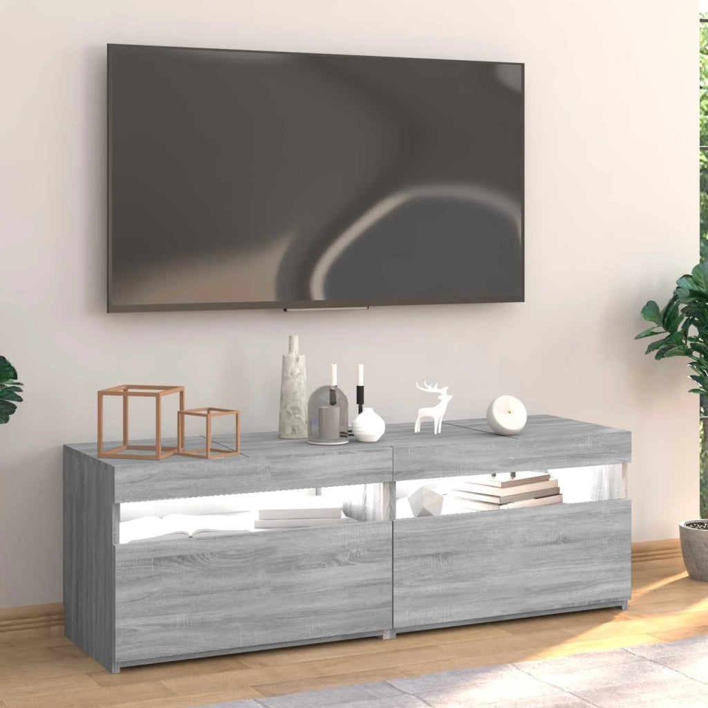 Mobile Porta TV con Luci LED Grigio Sonoma 120x35x40 cmcm 815673