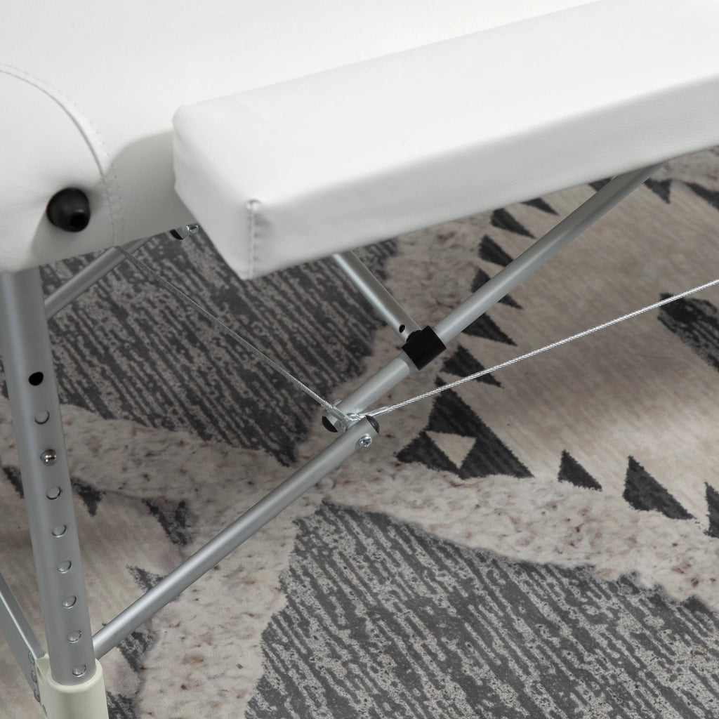 EasyComfort Lettino Massaggi Portatile Pieghevole e Professionale in Alluminio bianco 215x81x61-84cm