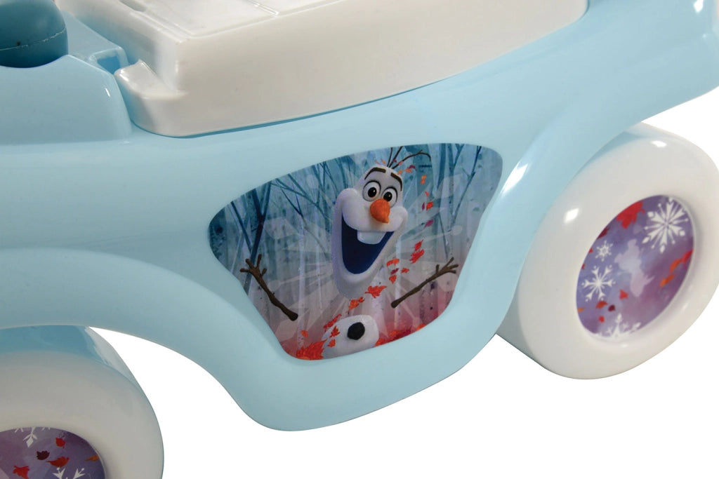 Macchina Cavalcabile per Bambini Volante Direzionabile Vano Contenitore e Telefono Disney Frozen Azzurro