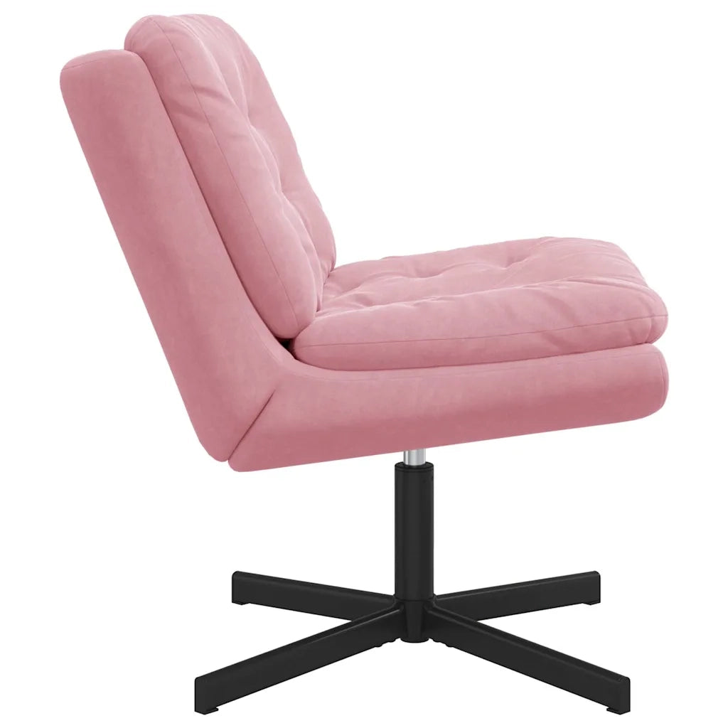 vidaXL Poltrona Relax con Base Girevole Rosa 63 x 75 x 76 cm Velluto