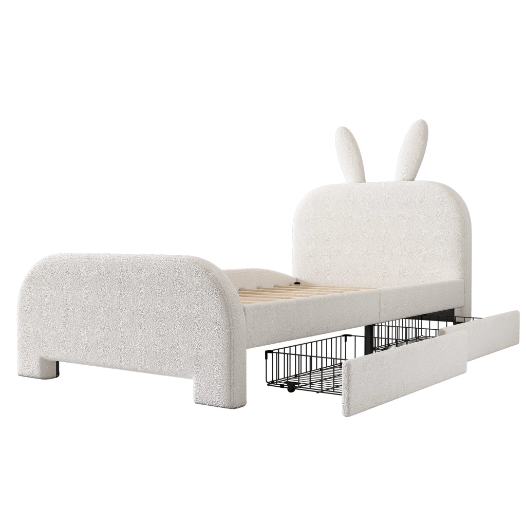 letto piatto in peluche bianco 90 x 200 cm