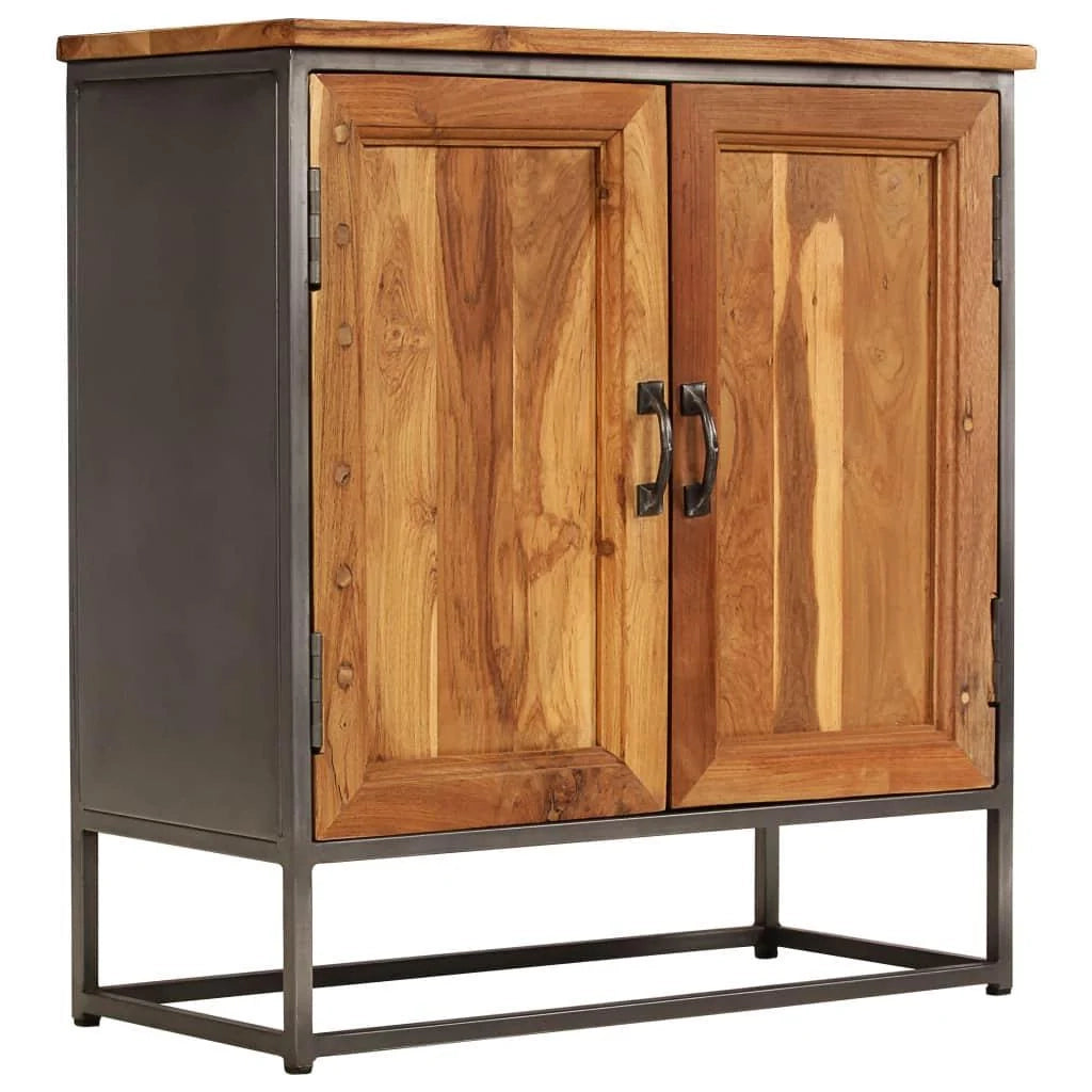 Credenza buffet consolle mobile contenitore in teak riciclato e acciaio 70 cm marrone 4402120