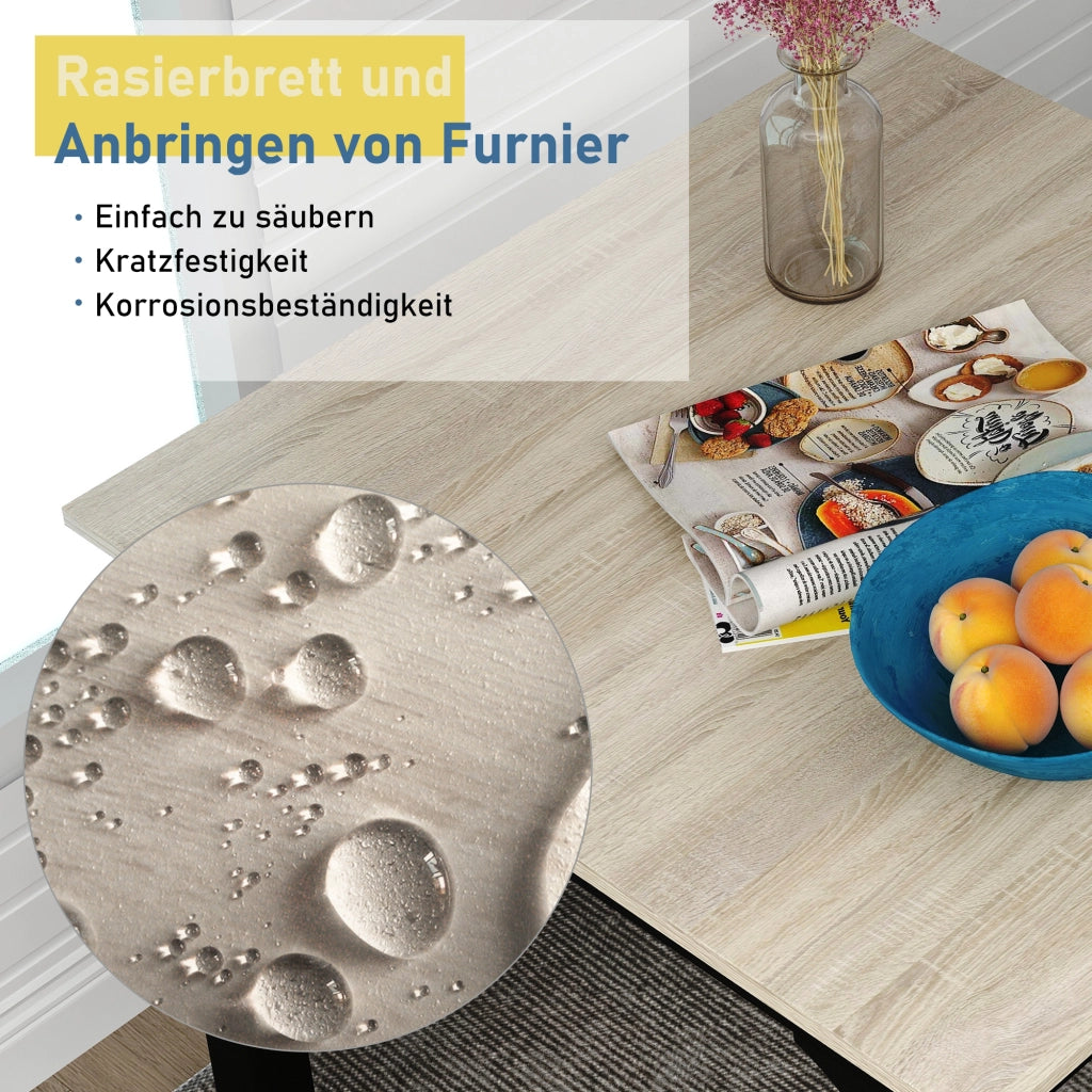 TAVOLO da pranzo 70x70 cm con 2 sedie Metallo colore naturale Set 3 pezzi