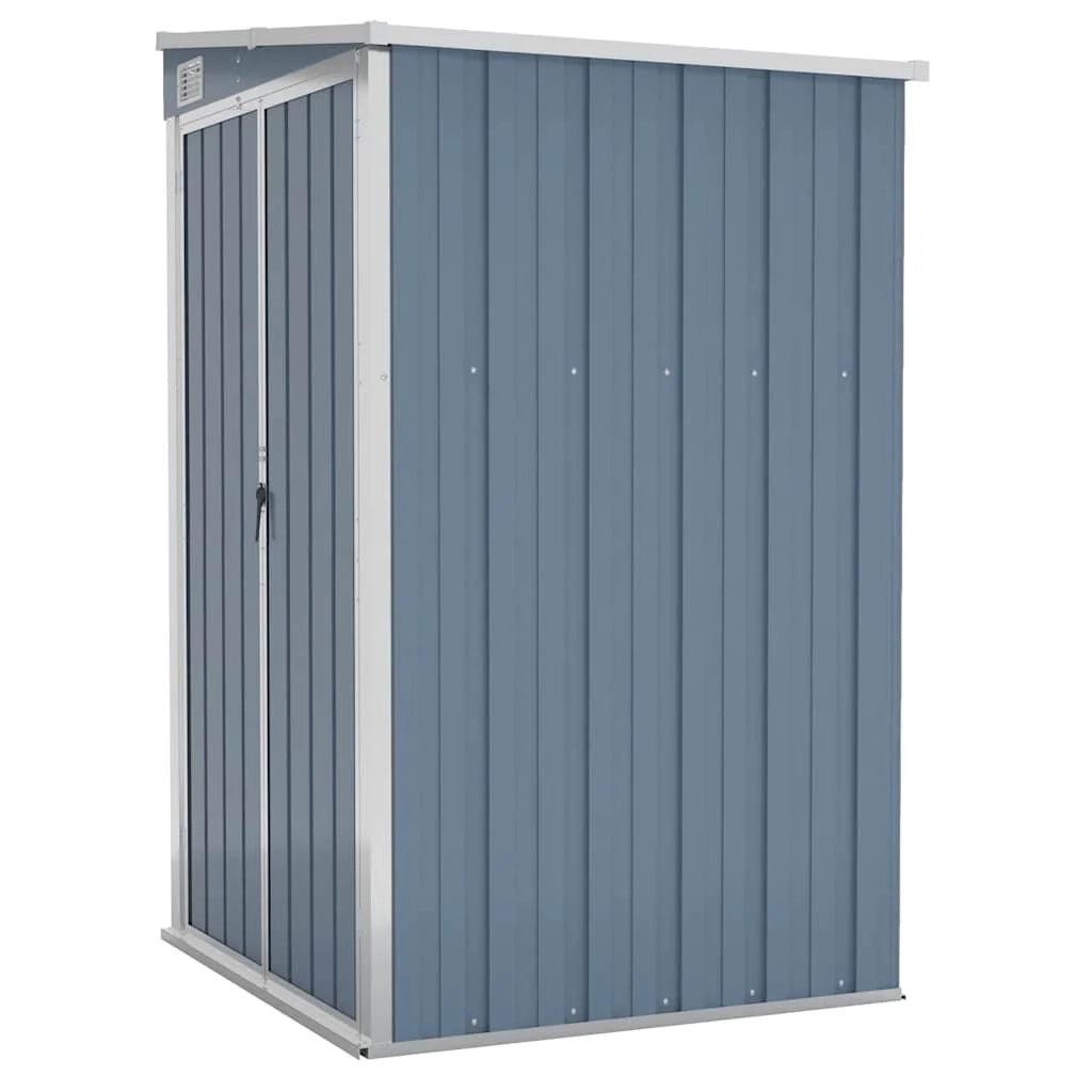 Casetta da giardino a parete 118 x 100 x 178 cm acciaio zincato grigio 02_0044056