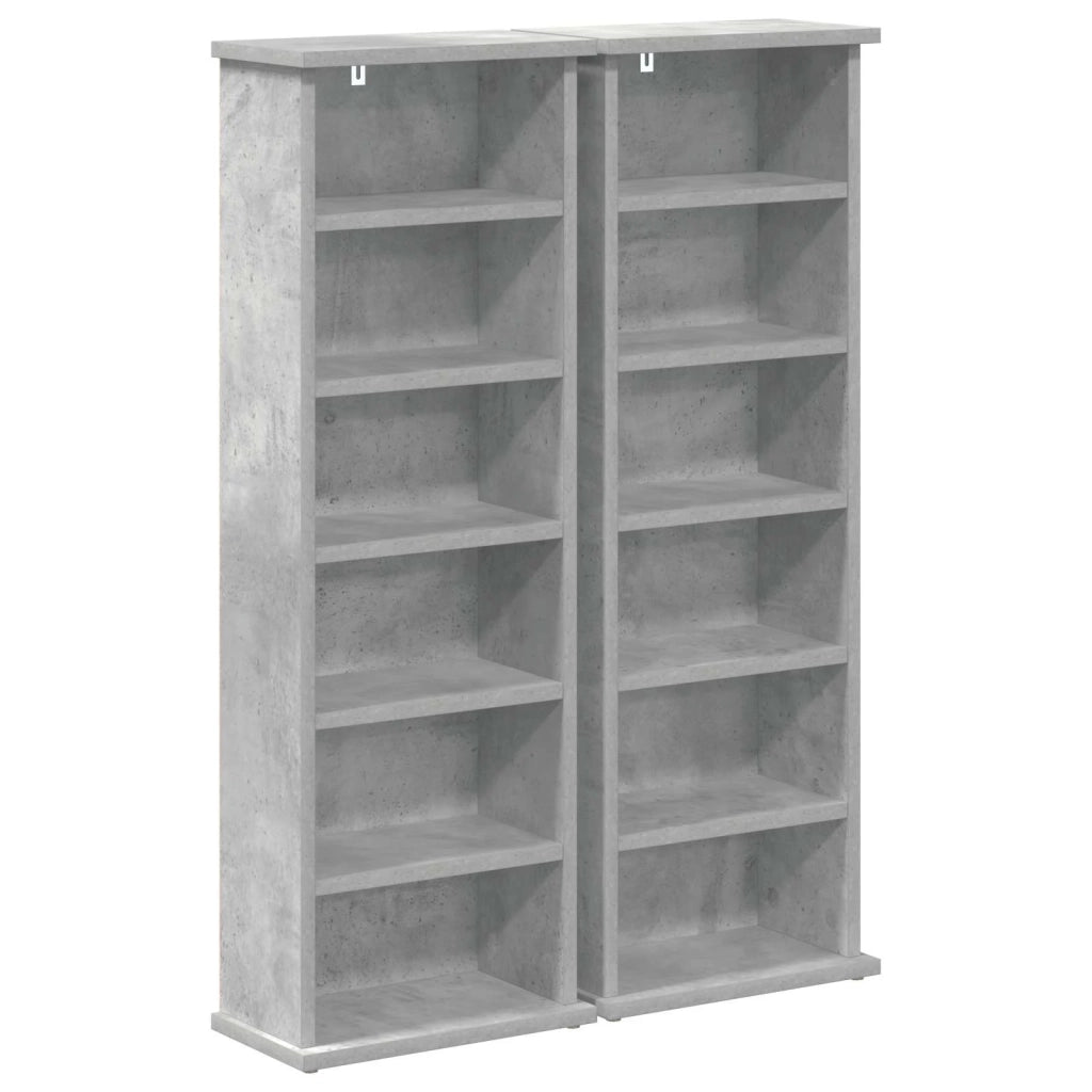 Mobile per CD 2 pz Grigio Cemento 60 x 17 x 92 cm 8012753