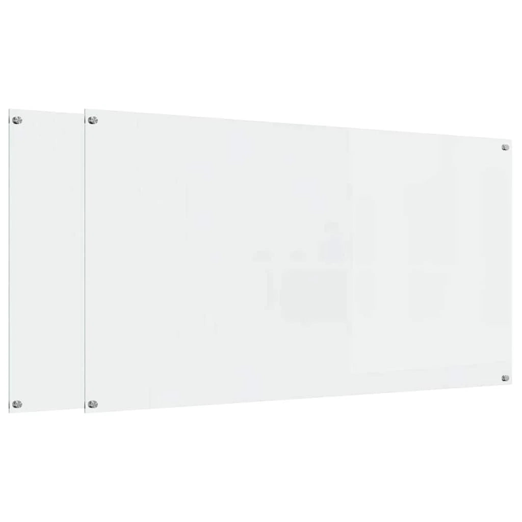 Set di 2 paraschizzi da cucina resistenti al calore 110 x 60 cm design moderno ed elegante in vetro temperato trasparente 02_0056264