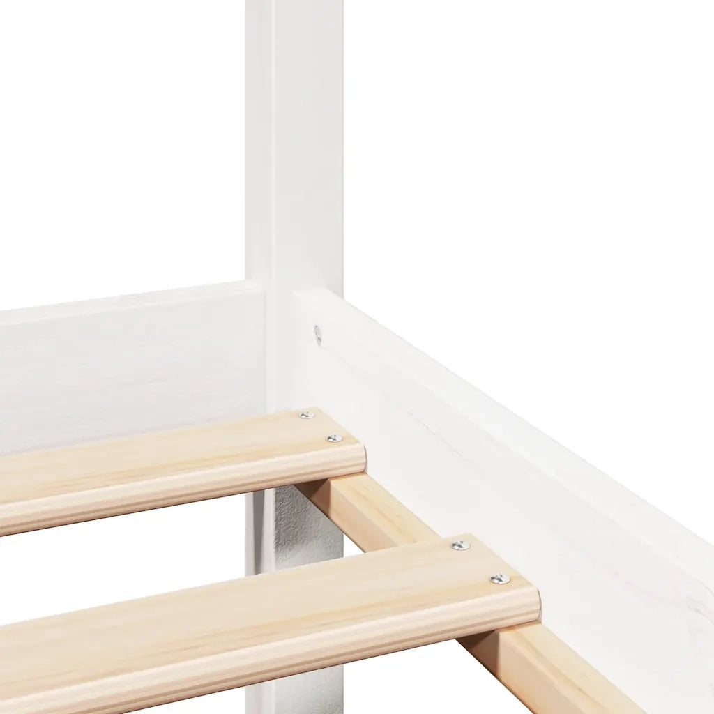 Letto senza Materasso Bianco 90x200 cm Legno Massello di Pino