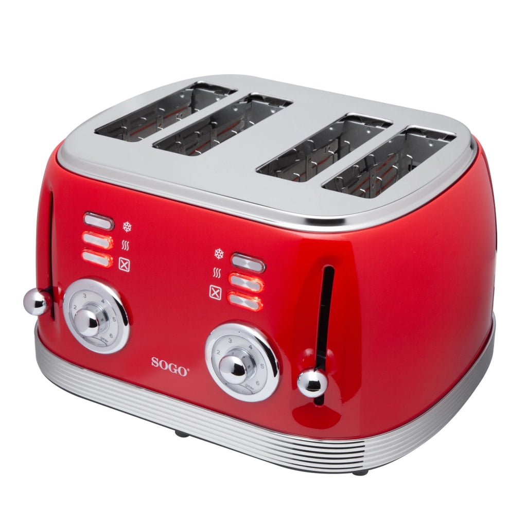 Tostapane 4 fette con doppio controllo indipendente, 6 livelli tostatura e funzioni scongelamento e riscaldamento 1500W - Sogo