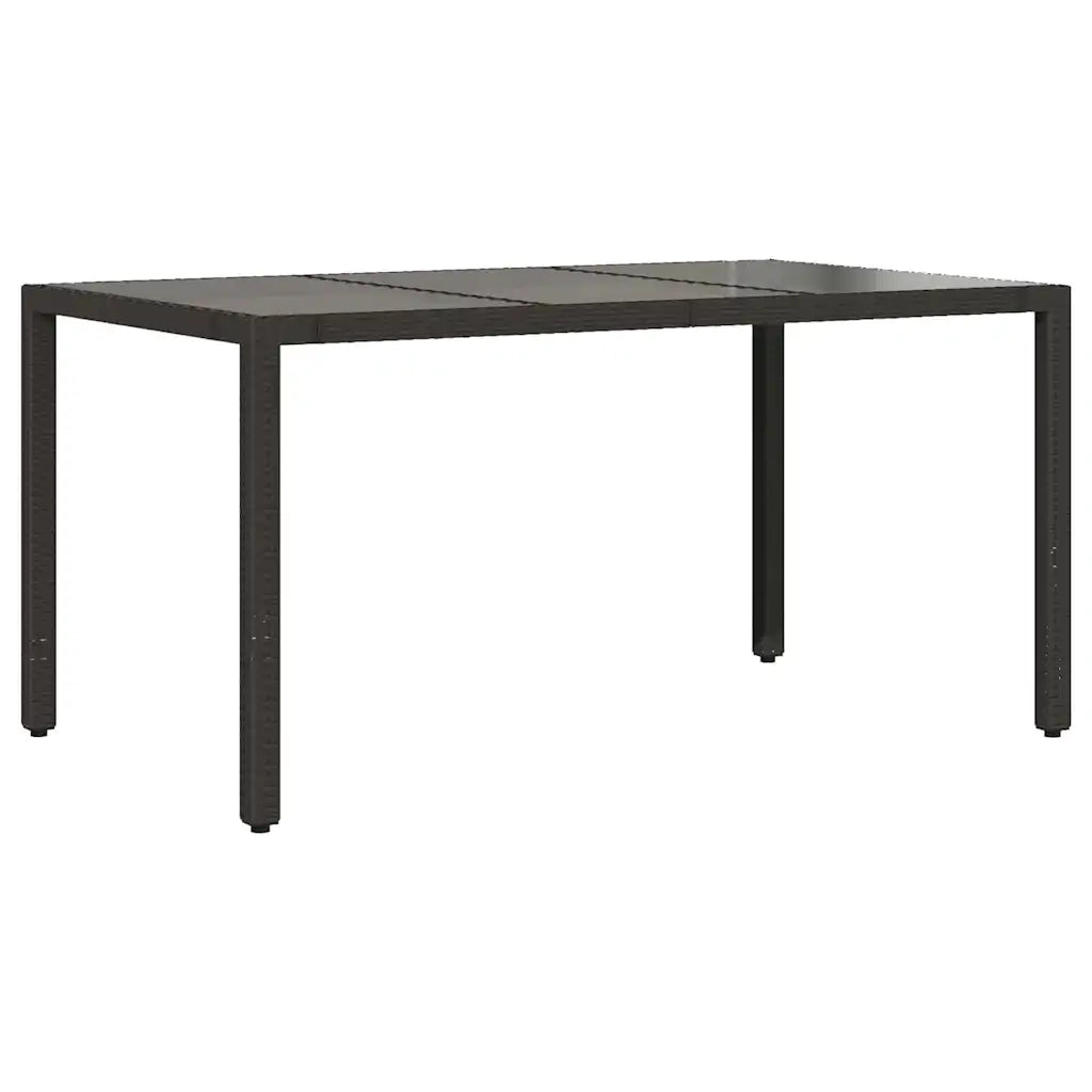 Set da Pranzo per Giardino 7 pcs Nero polyrattan