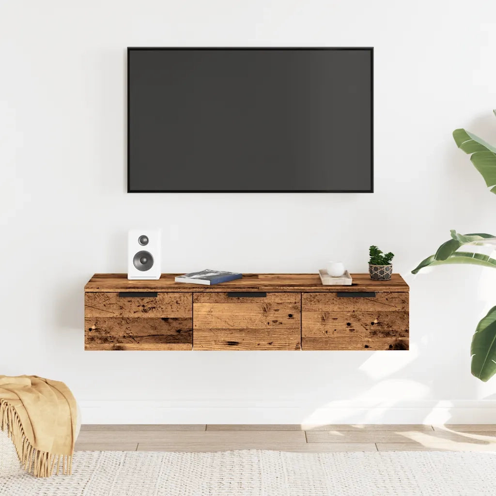 Armadietto a Muro Legno Vecchio 102x30x20 cm Legno Multistrato 856985