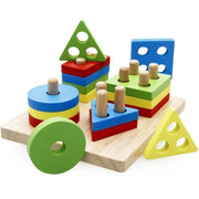 Trade Shop - Costruzioni In Legno Forme Impilabili Insegnare Forme Gioco Didattici Educativo -