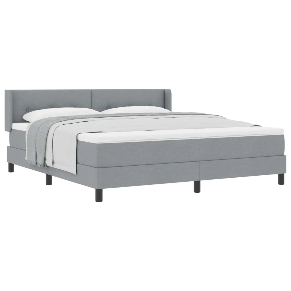Letto a molle con testiera Grigio chiaro 200 x 180 cm Tessuto 3341118