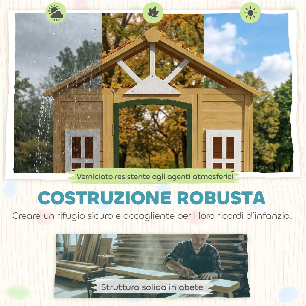 Casetta da Giardino per Bambini in Legno ¨C zephmum ¨C Marrone