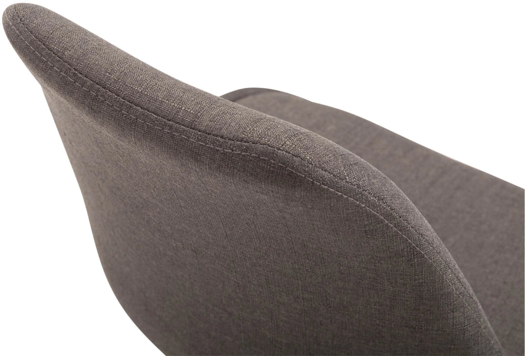 Sedia da pranzo MAVERICK in tessuto grigio scuro,cromo