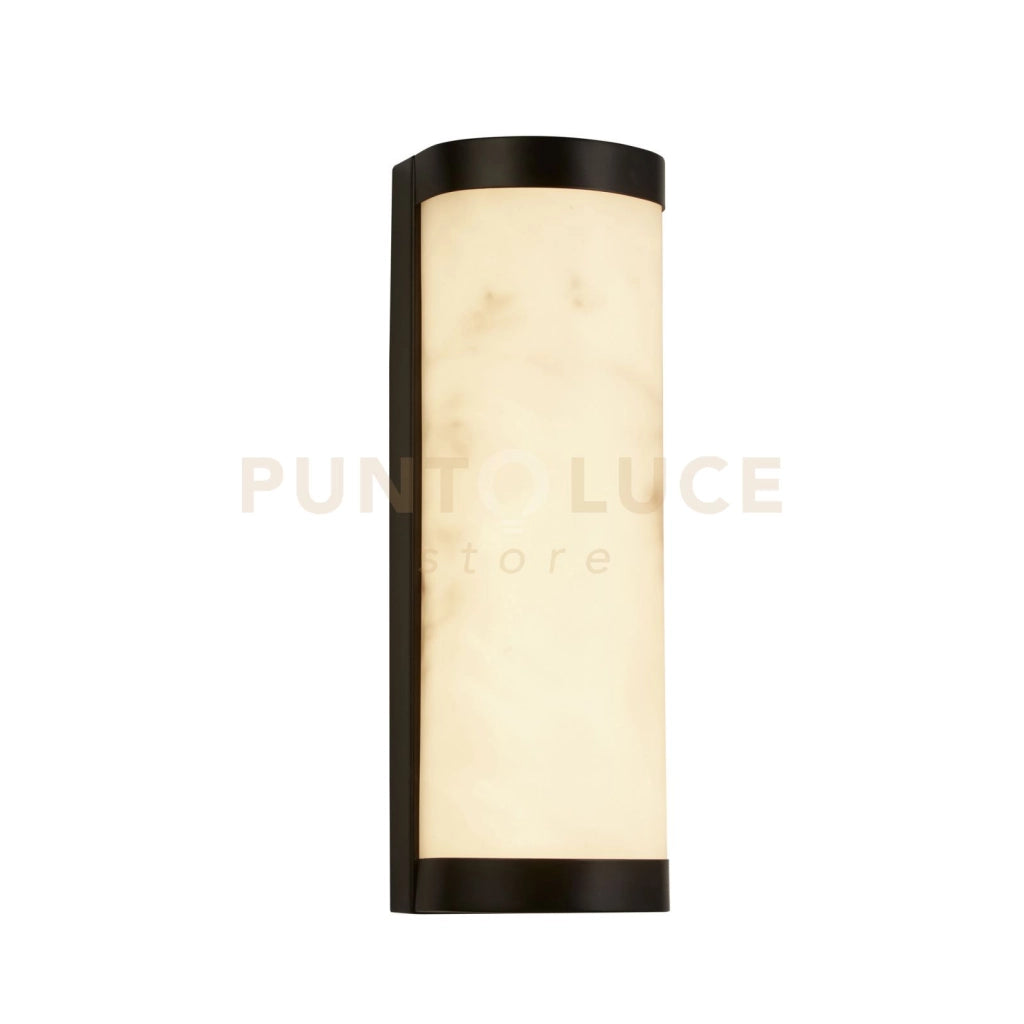 Applique a LED Nile, metallo nero opaco e resina marmorizzata