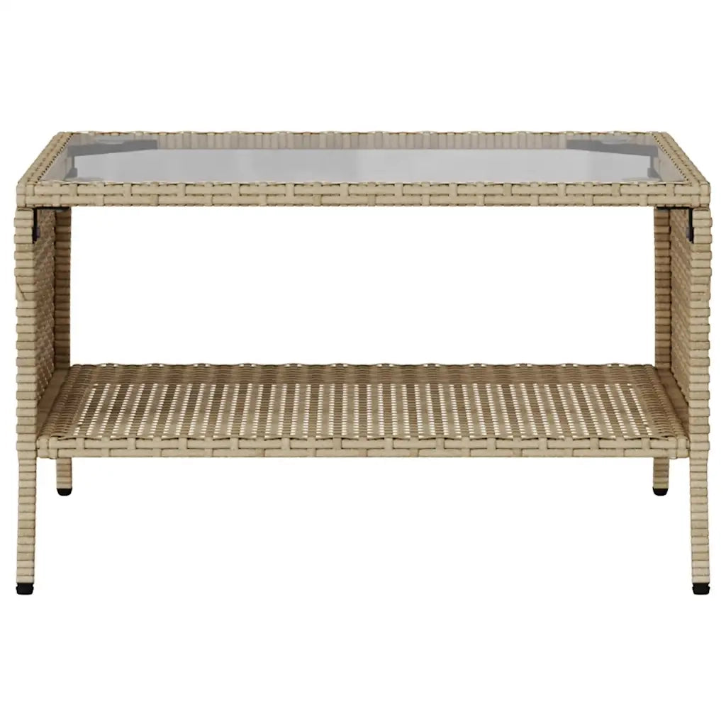vidaXL Divano Giardino 2 Posti con Cuscini e Tavolo Beige Polyrattan