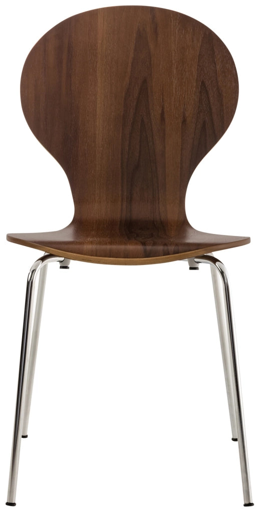 Set 2x Sedie Impilabili Diego in Legno Robusto Noce