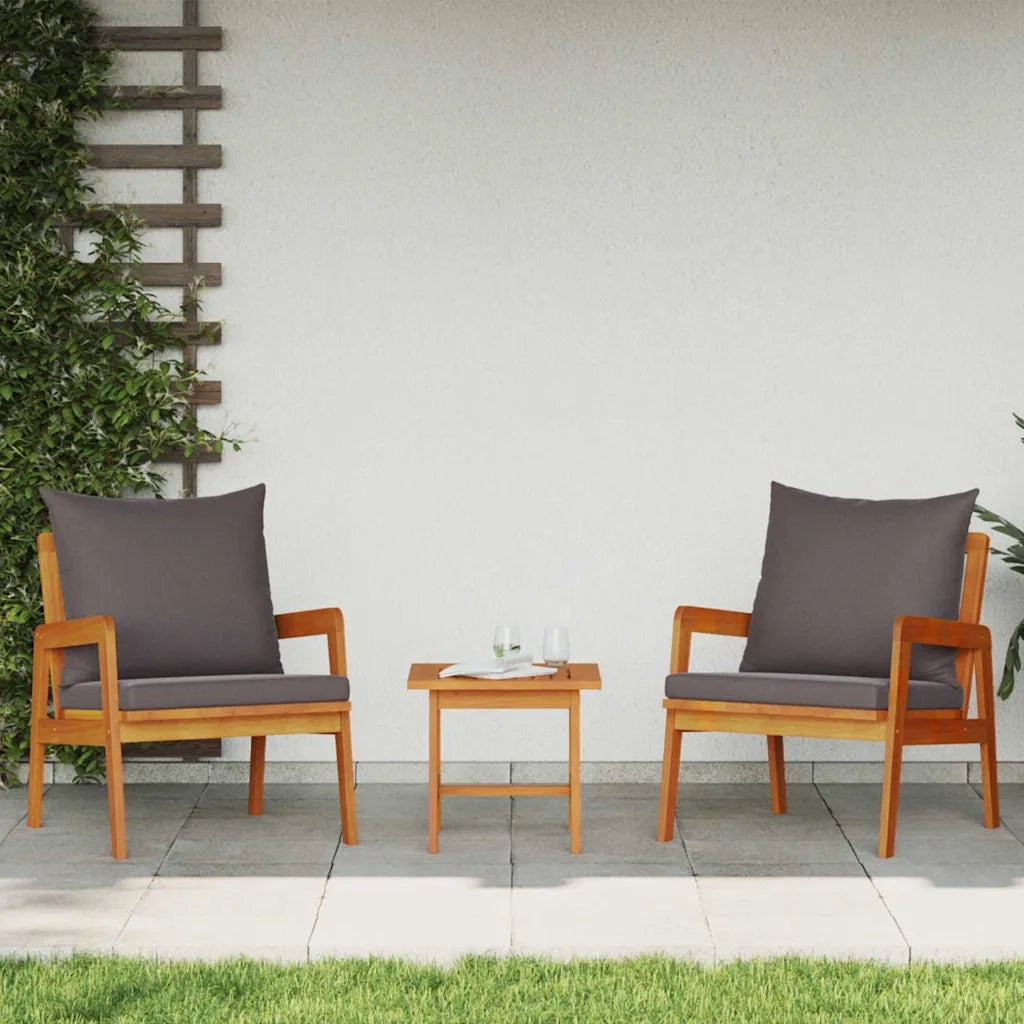 Sedia da patio-Sedia da Giardino 2 Pezzo Olio Naturale 65 x 59,5 x 72 cm