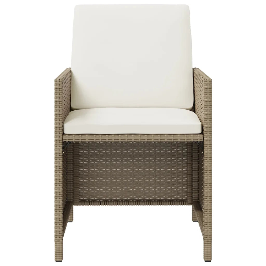 Set da Pranzo per Giardino 9 pz con Cuscini in Polyrattan Beige cod mxl 38594