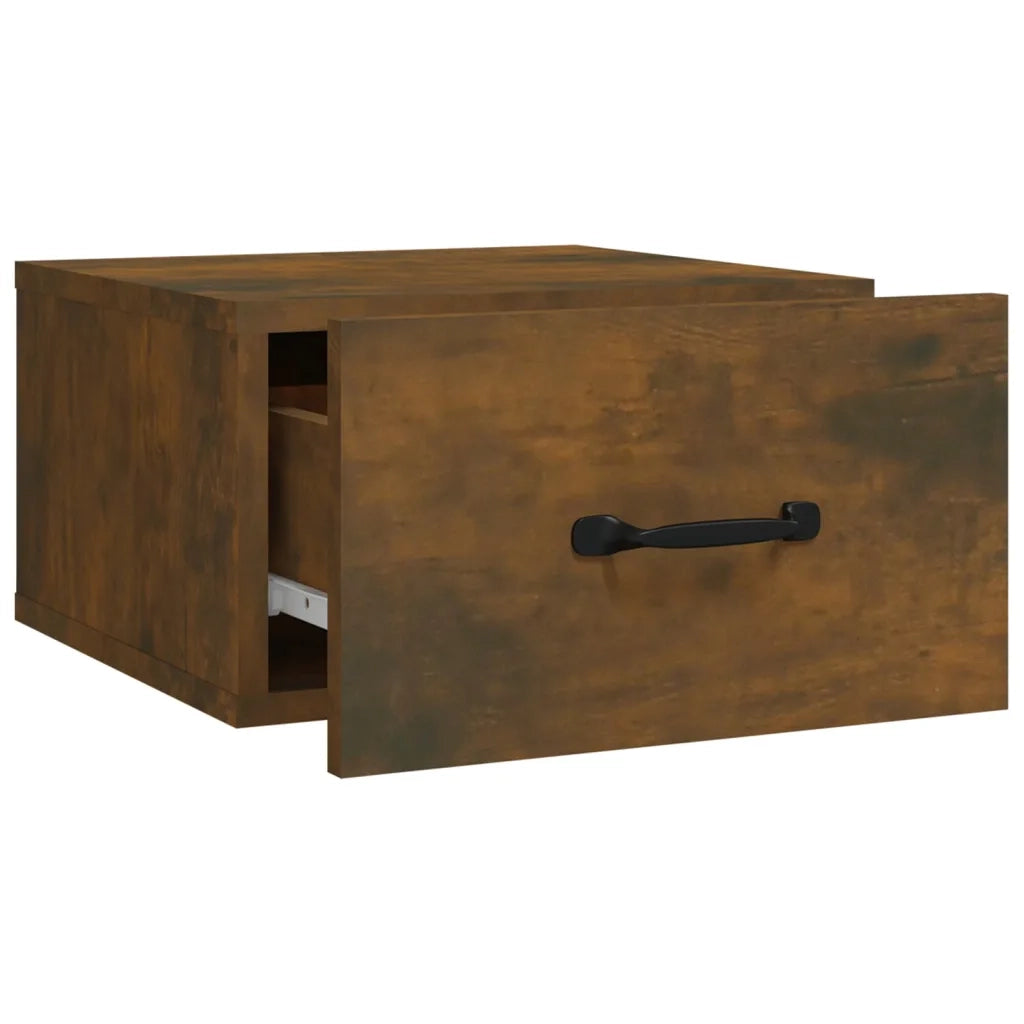 Comodini a Muro 2 pz Rovere Fumo 35x35x20 cm 817580