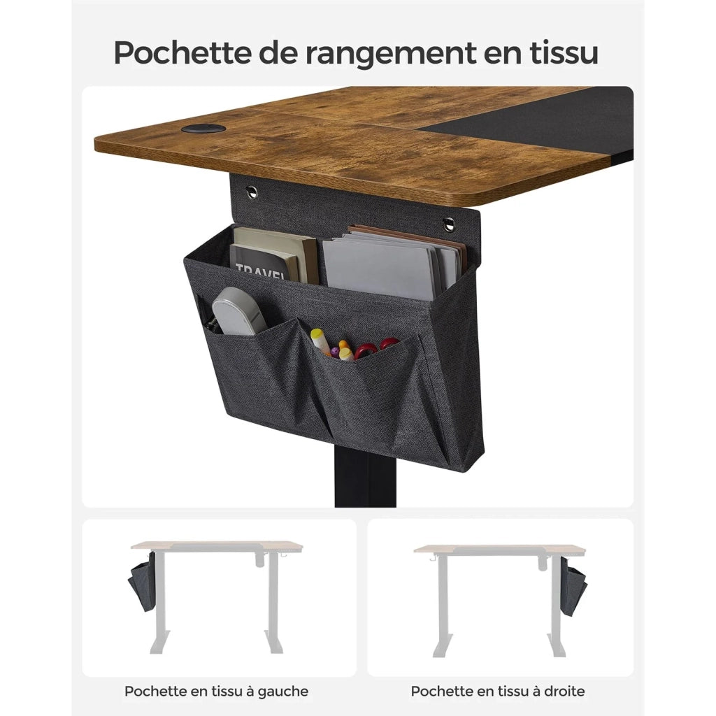 Scrivania elettrica sit-stand 60 x 120 x (72-120) cm tavolo regolabile in altezza con funzione memory 4 impostazioni di altezza tasca portaoggetti struttura in acciaio piano del tavolo bianco spesso 2_0004546