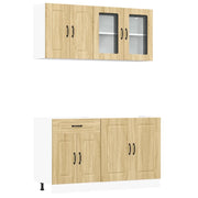 Set Armadio pensile | Mobili da Cucina 4 pz Kalmar Rovere Sonoma in Truciolato