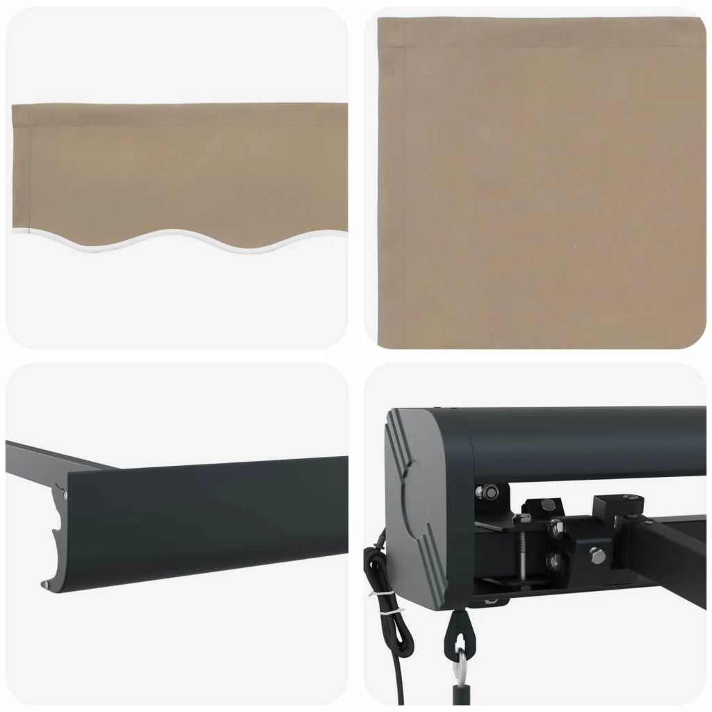 Tenda da Sole Beige 500 × 300 cm Poliestere e Alluminio 3331348