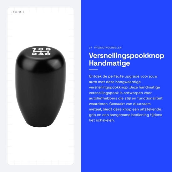 Manuale cambio rapido a mano con manopola - Materiali resistenti - Nero - Inclusi adattatori - Adatto per auto