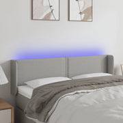 Testiera-Testata Decorativa Grigio Chiaro a LED 147x16x78/88 cm in Tessuto 451619
