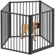 Recinto per cani ¨C zephmum ¨C nero, pieghevole, 5 pannelli