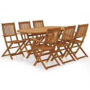 Set da Pranzo da Giardino 7 pz Pieghevole in Massello di Acacia cod mxl 44053