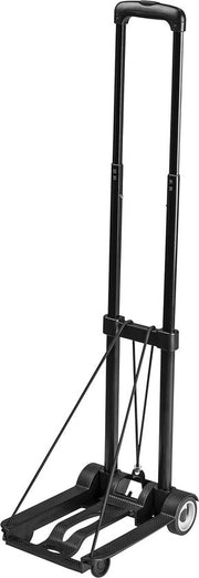 Carrello Portatile a Mano - Trasporto di Pesi Pesanti - Capacità di 45 kg - Manubrio Flessibile senza Gradini - Nero