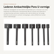 Perforatore U-rettangolare per pelli con manico antiscivolo, taglio netto, utilizzabile per diametri 15-45mm