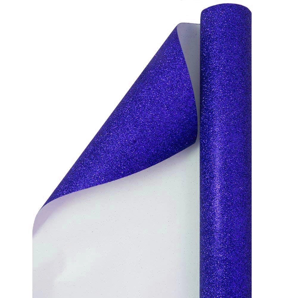 Trade Shop - Rotolo Pellicola Adesiva Blu Glitter 45cmx2m Pannelli Cassetti Mobili -