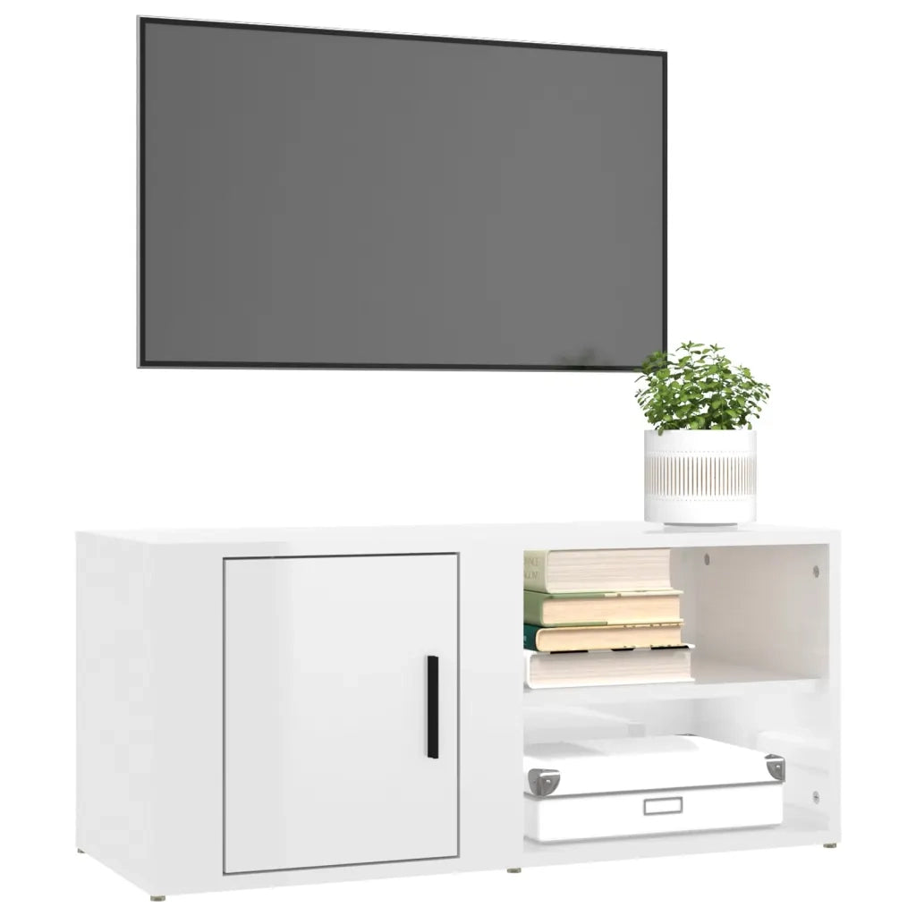 Mobili TV 2 pz Bianco Lucido 80x31,5x36cm in Legno Multistrato 819441