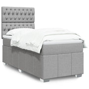 Giroletto a Molle con Materasso Grigio Chiaro 80x200 cm Tessuto