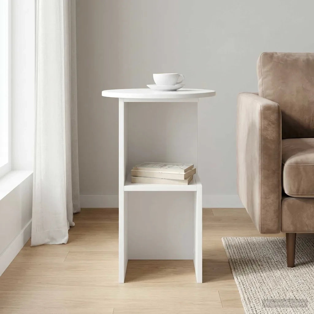 Tavolo laterale Bianco Lucido Ø 39,5 x 55 cm 8001041