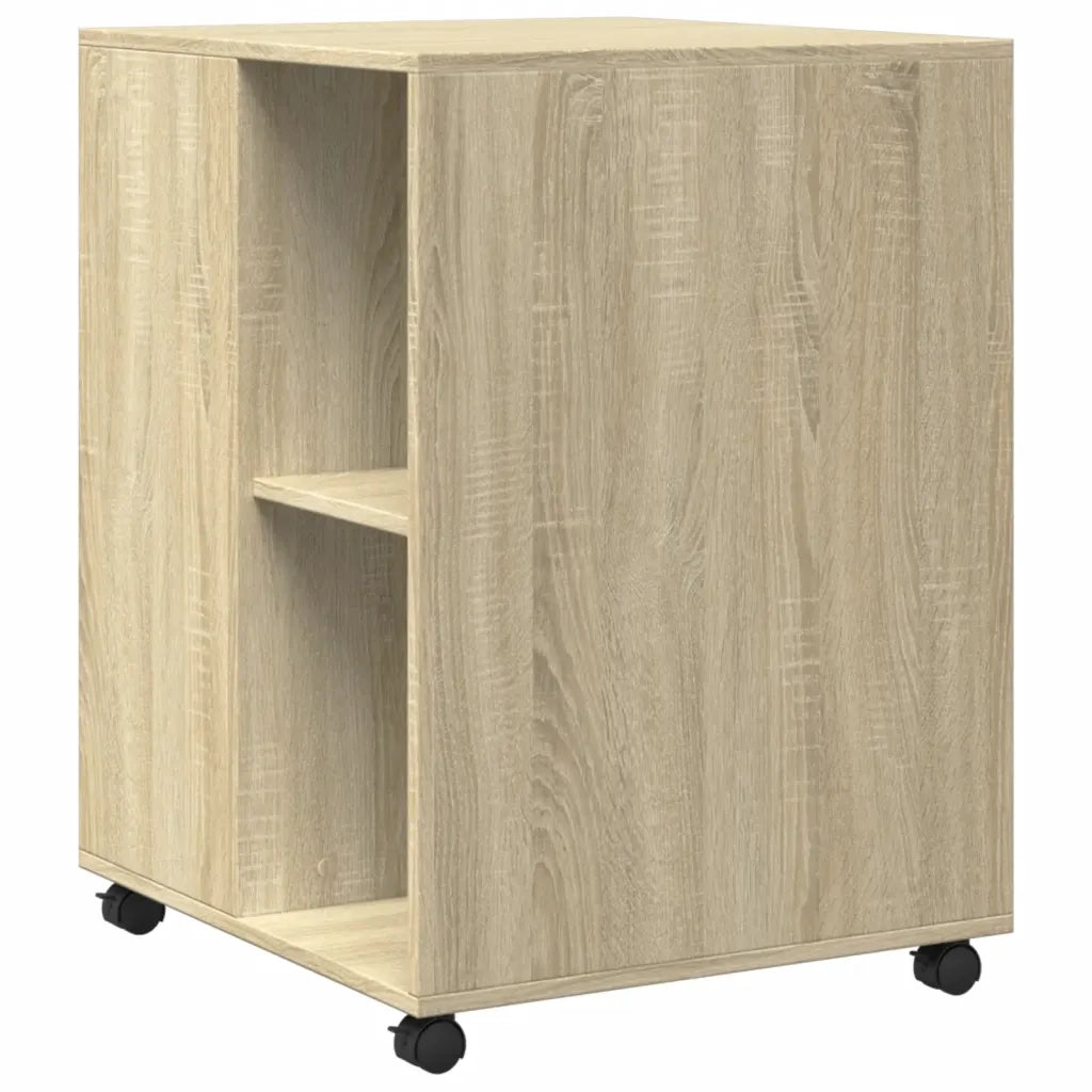 Tavolino con Ruote Rovere Sonoma 55x60x78 cm in Truciolato 853157